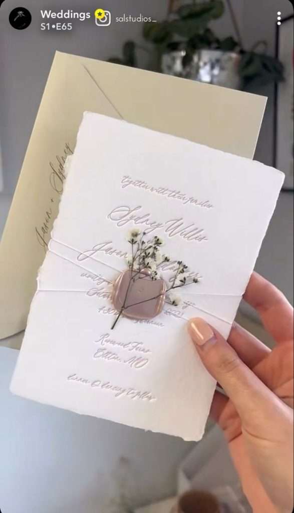 raw edge wedding invites