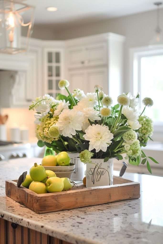 seasonal flowers in a vase