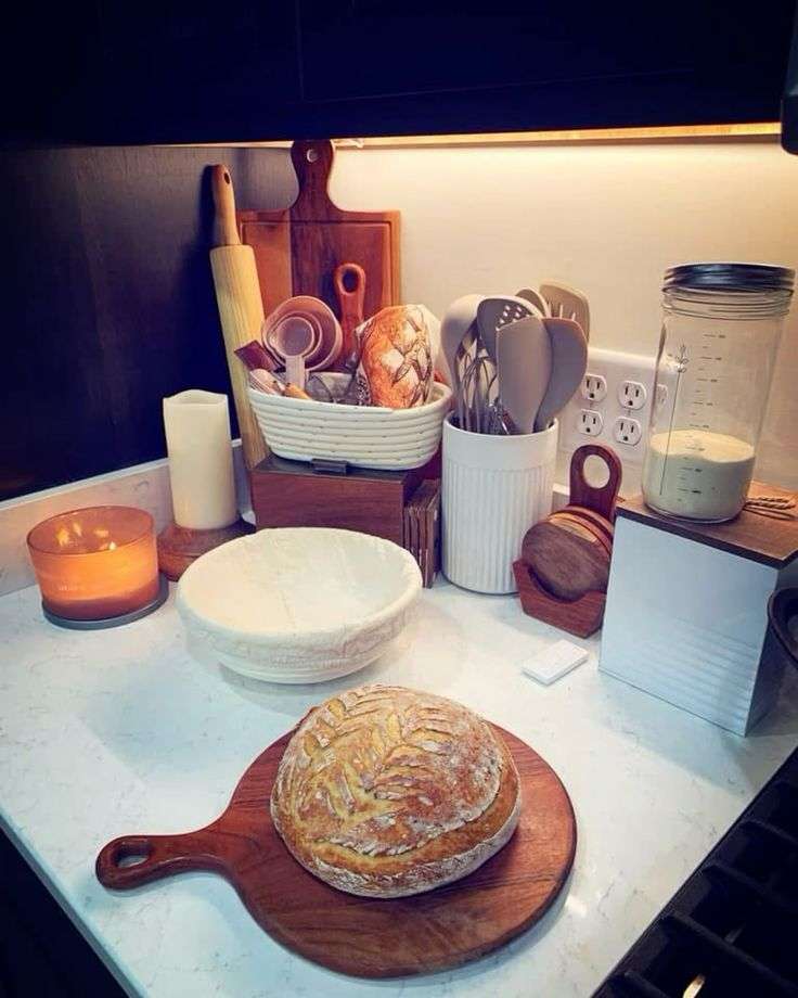 sourdough starter set up for bread makers