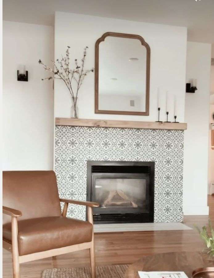 Fireplace Wall Idea with tile surround