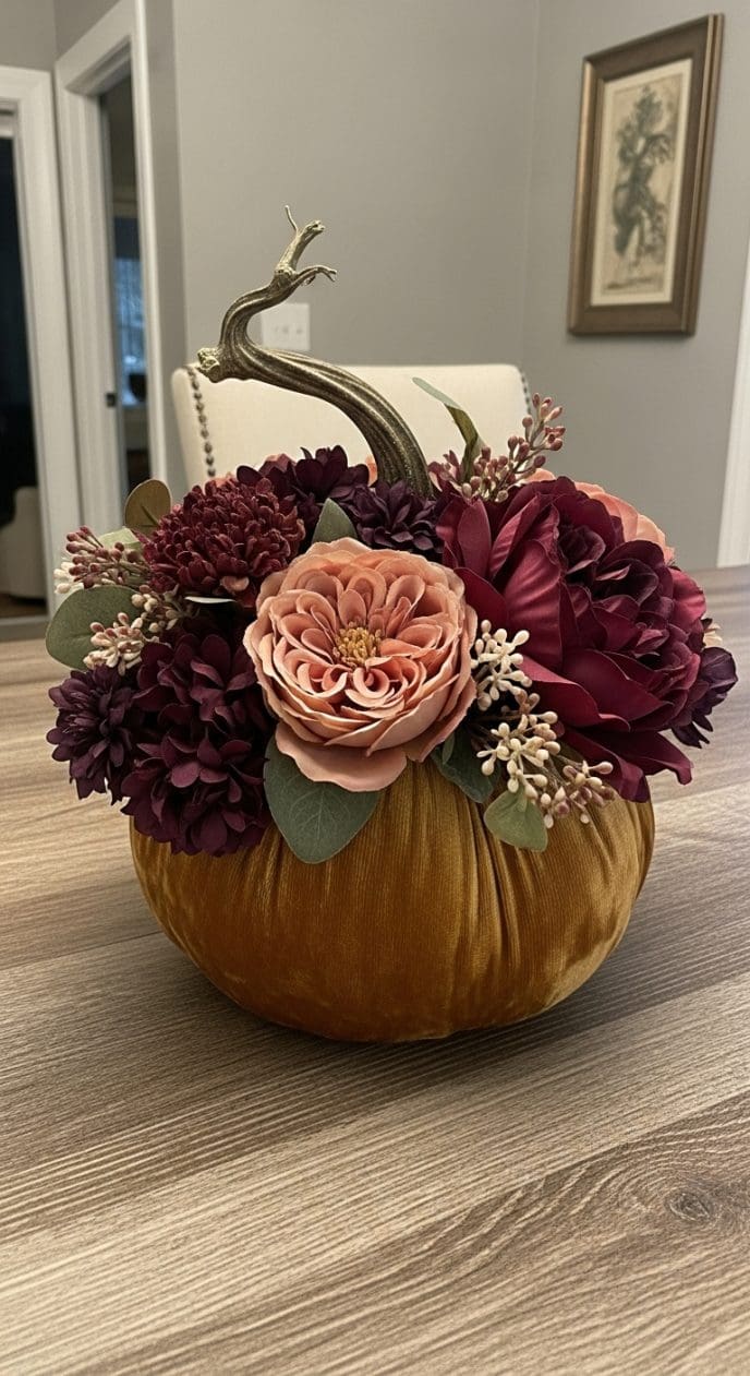 20 Easy DIY Thanksgiving Pumpkin Floral Centerpiece Ideas