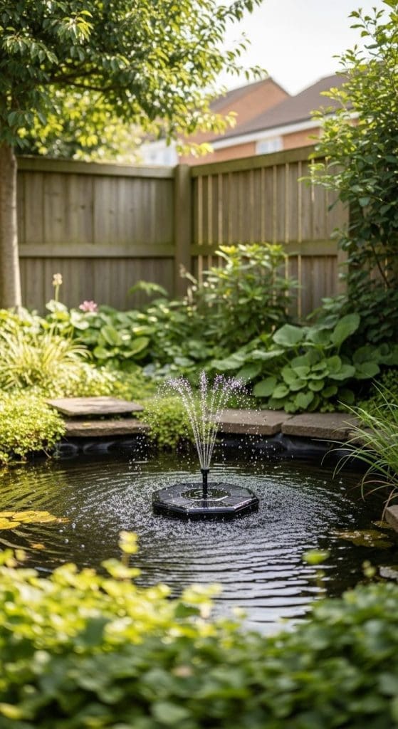small pond solar water feature