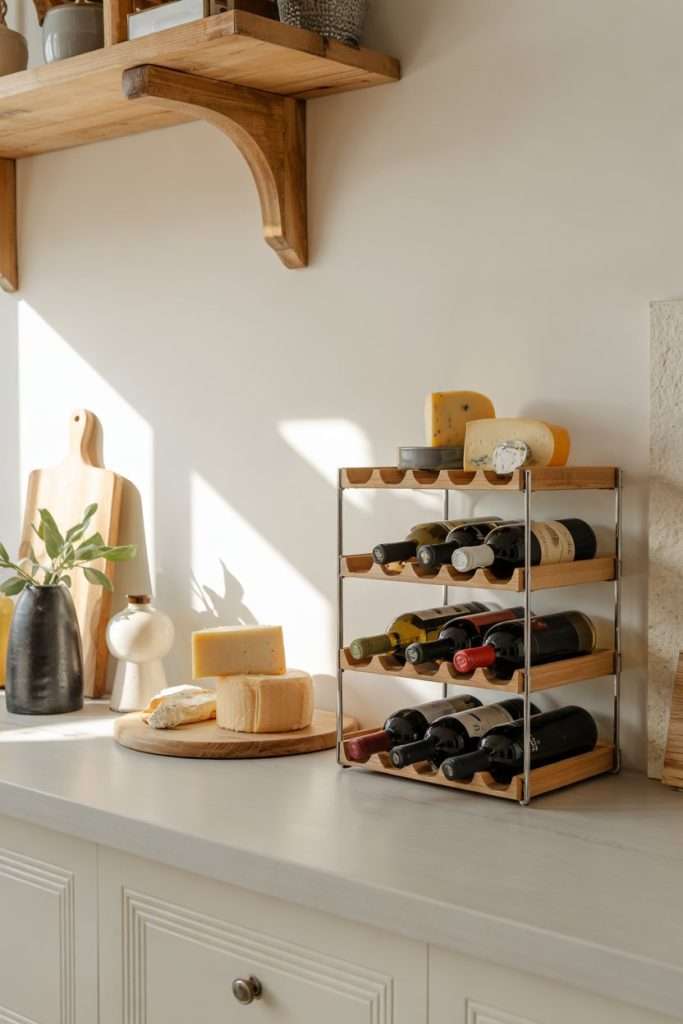 wine and cheese corner Kitchen Counter Decor Ideas