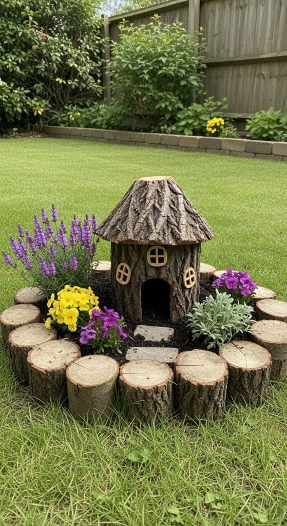 fairy house made from bark 