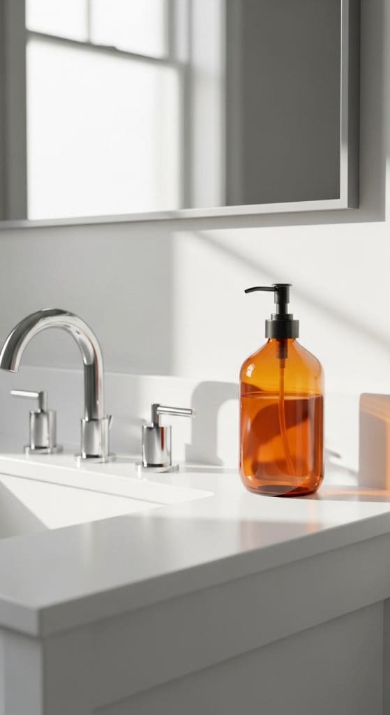 Amber soap dispenser Fall Bathroom Decor
