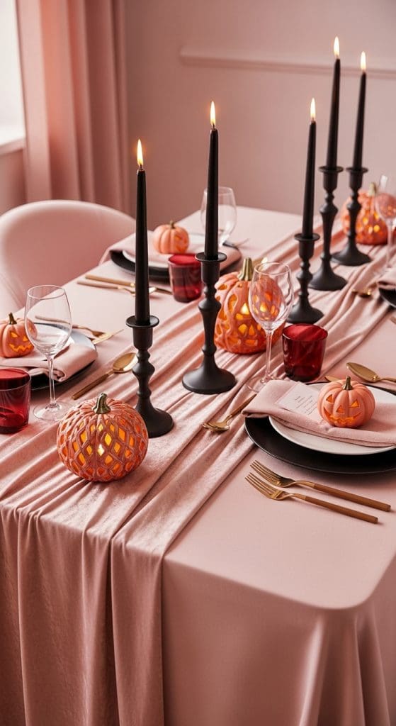 elegant pink table decor Pink Halloween Decor