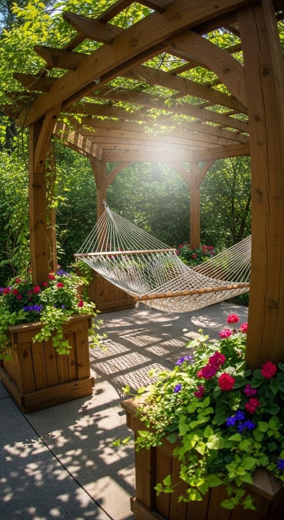 Hammock Arbor with Planters