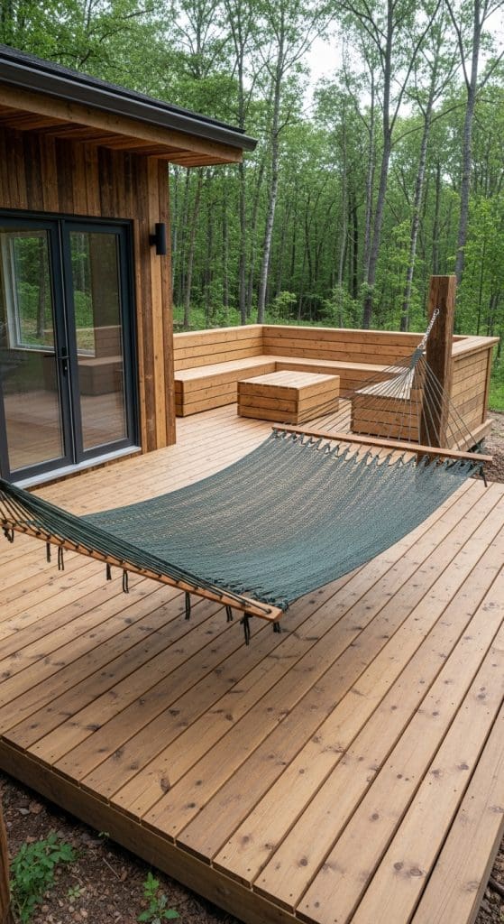 hammock above deck platform
