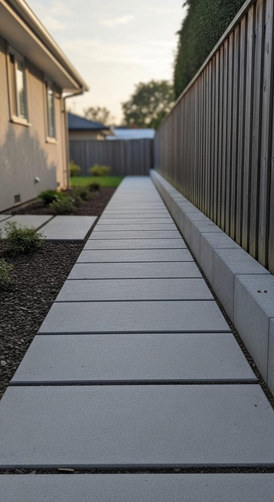 modern slabs for a clean look in side path