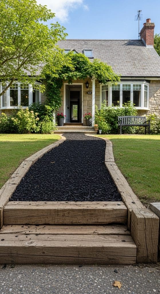 timber and mulch entrance