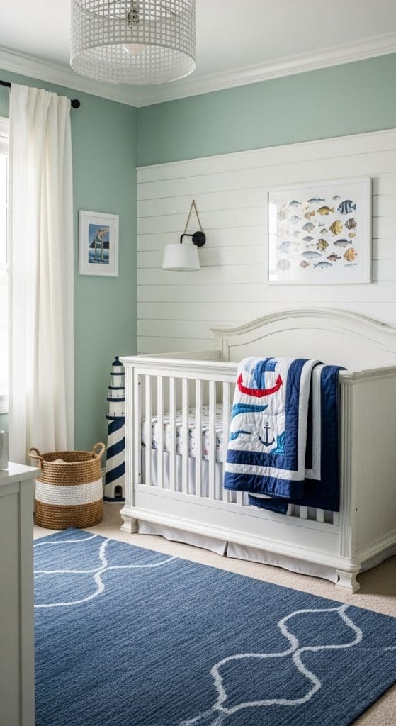 Nautical Nursery Ideas seafoam walls
