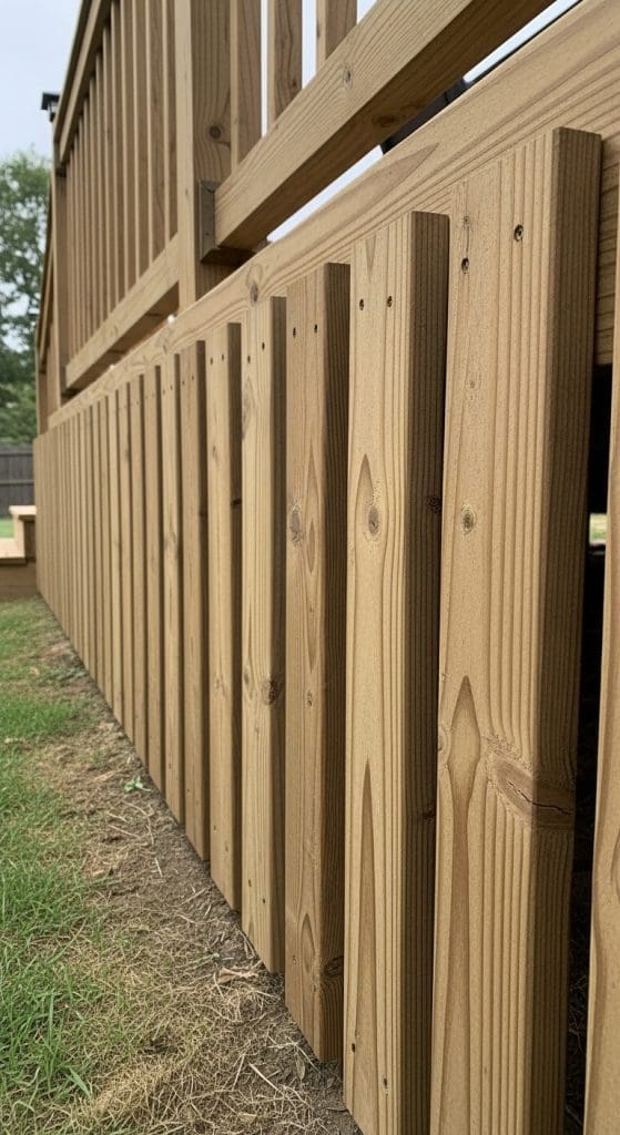 pressure treated vertical slats Deck Skirting Ideas
