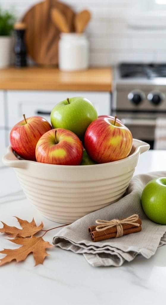 Ceramic bowl with apples