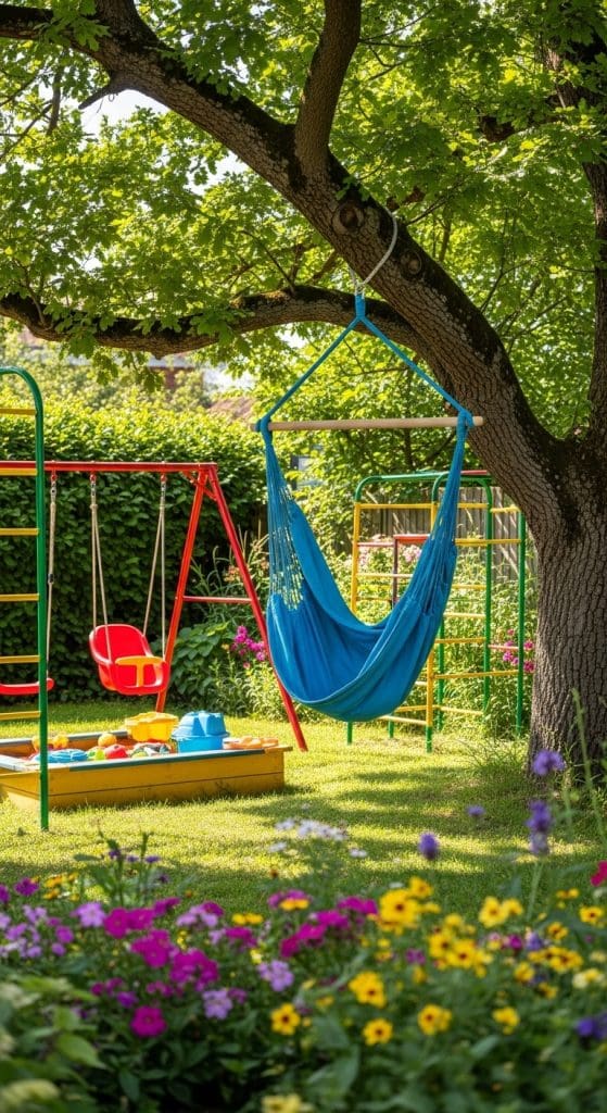small hammock in a child's playarea