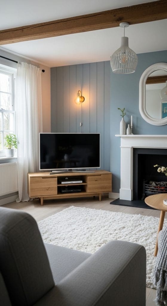 TV Console Styling in cottage living room