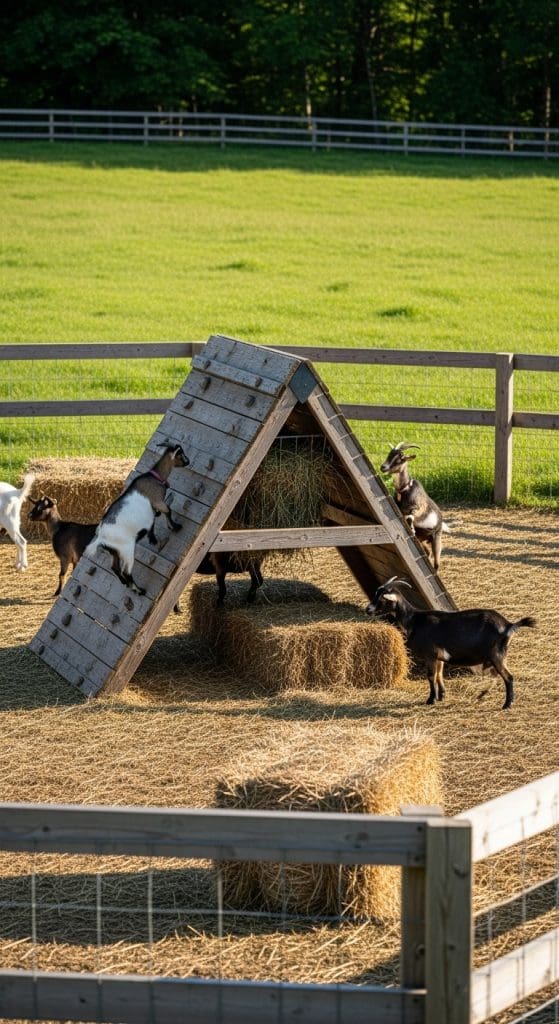 a frame climbing frame for goats
