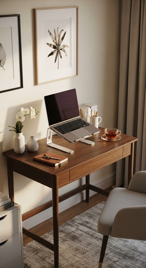 foldable metal laptop holder Small Desk Setup Ideas