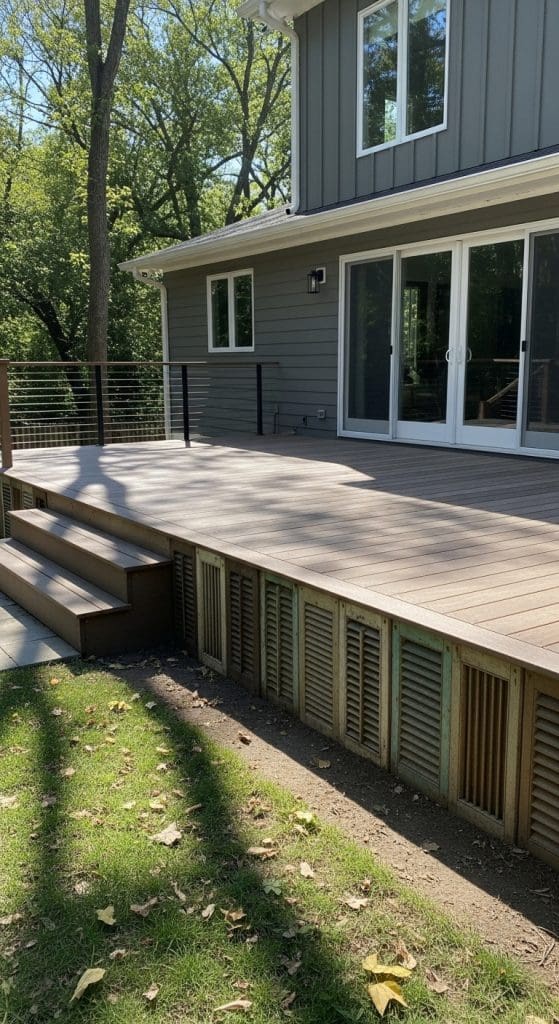 recycled shutters Deck Skirting Ideas