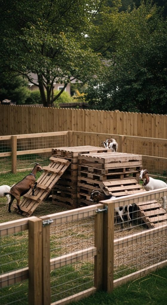 wooden crates stacked on top of each other
