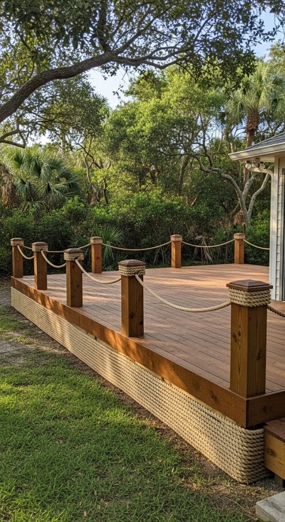 coastal look rope and post skirting