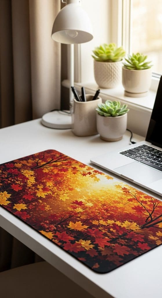 autumn leaf deskmat Fall Desk Decor