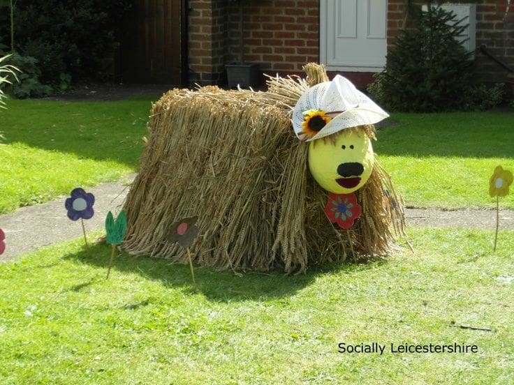 dog shaped scarecrow