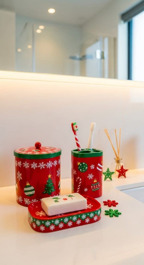 christmas toothbrush holder Christmas Bathroom Decor