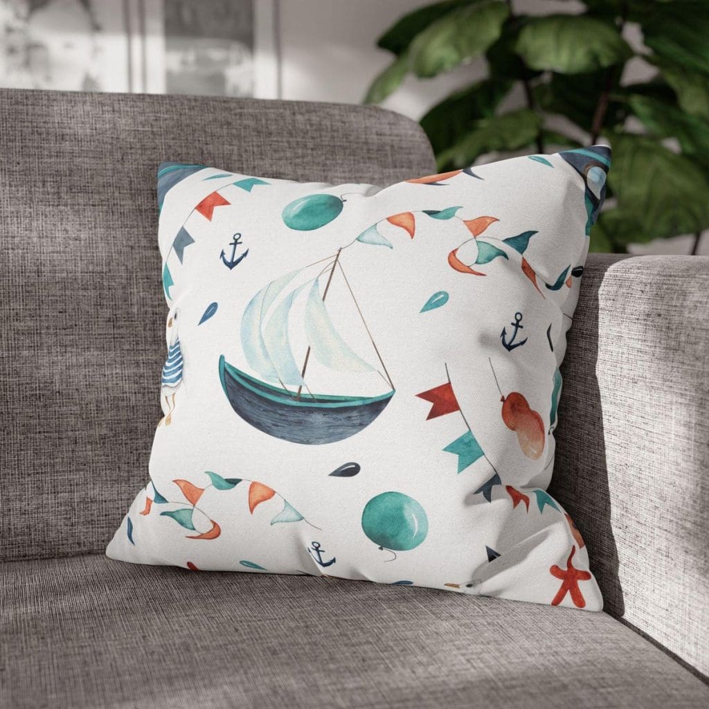nautical themed pillow case
