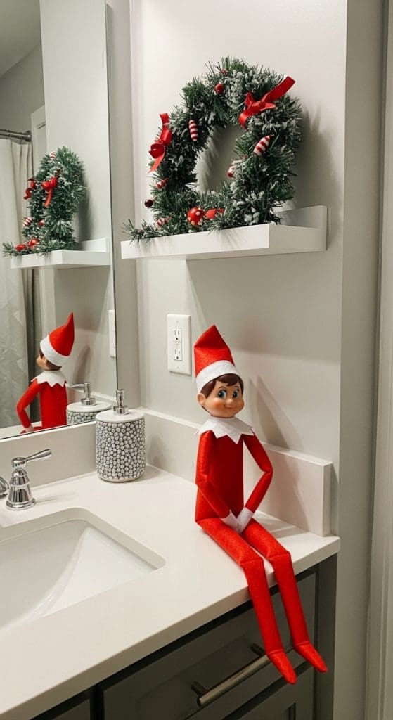 elf on the shelf Christmas Bathroom Decor