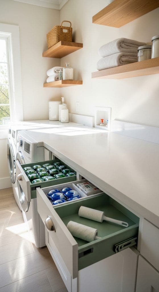 Laundry Room Countertop drawers 