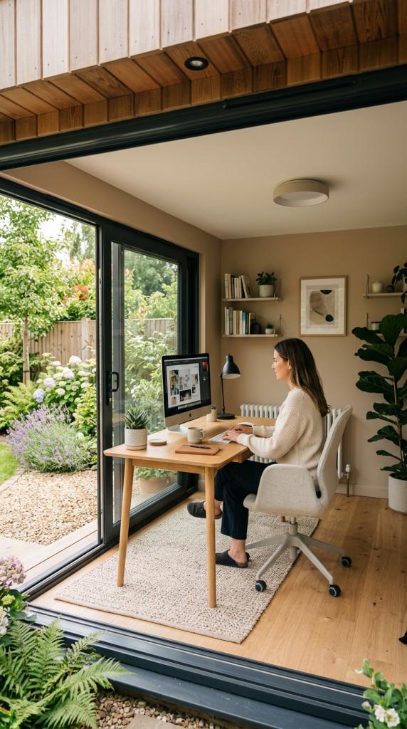Garden Office Interior neutral walls