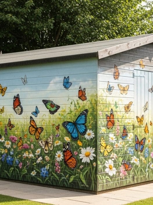 Outdoor shed murals