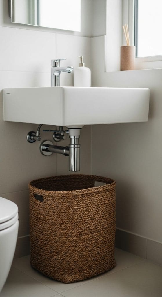 under sink rattan basket