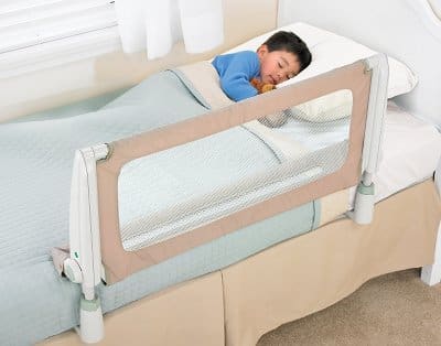 bumper rail on the side of a bed