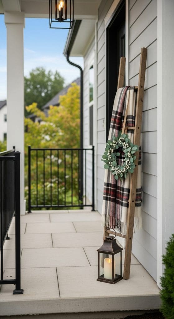 ladder on the front porch 