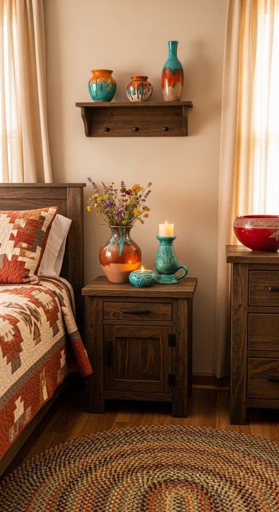 Turquoise and ceramic bowls