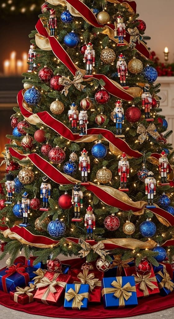 Classic Christmas Tree with nutcracker decor