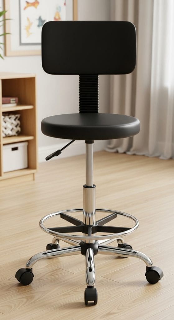 Black adjustable stool