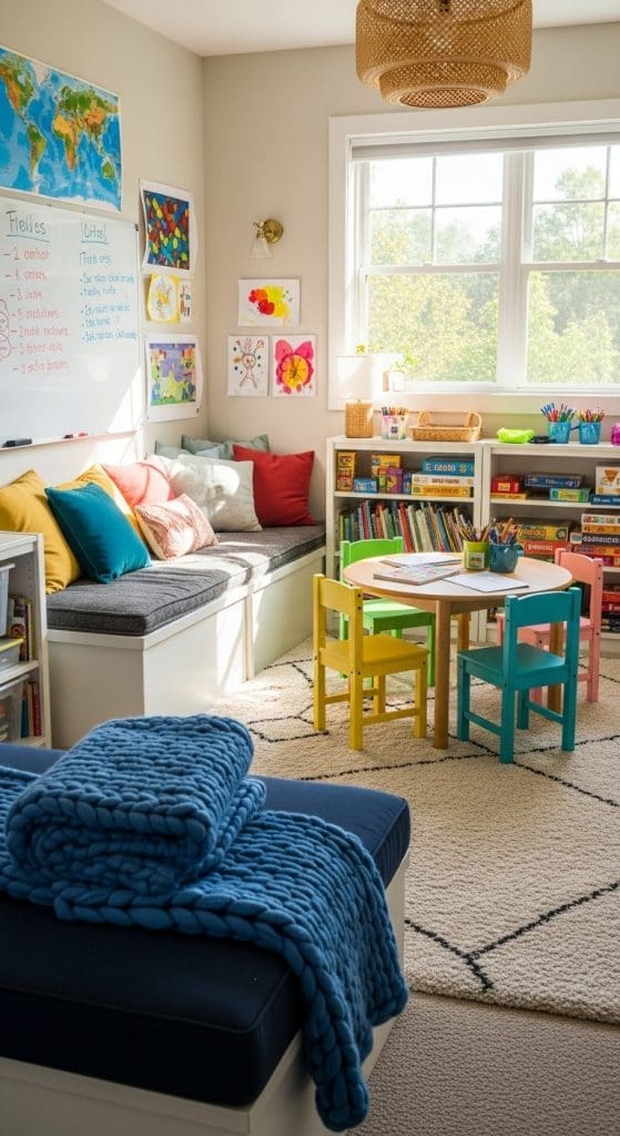 Dark blue heavy knit throw