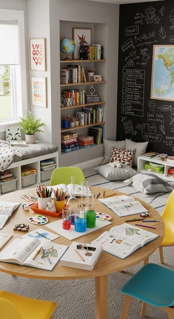 small round table for group work Home School Room Ideas