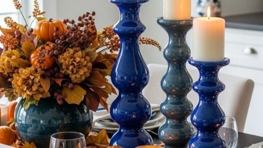 Blue Thanksgiving Table Decor Ideas