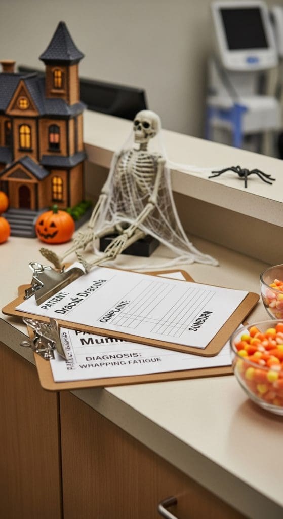 Clipboards with fun halloween notes