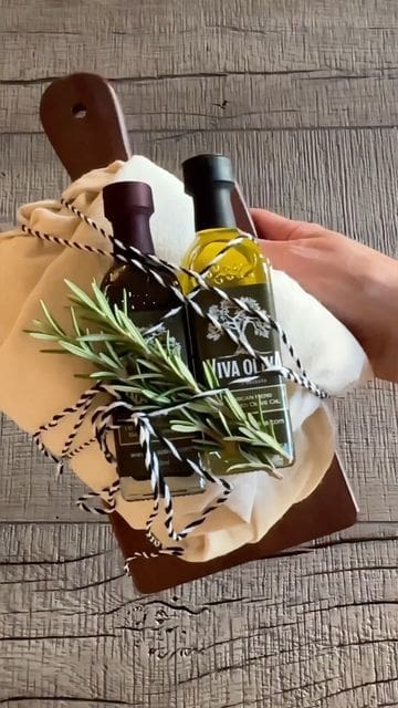 olive pil and roisemary sprig Thanksgiving Gift Basket idea