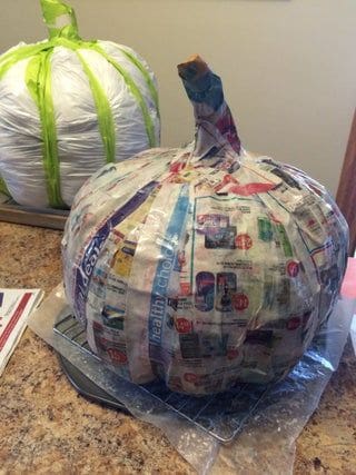 papier-mache pumpkins that can be DIY'd