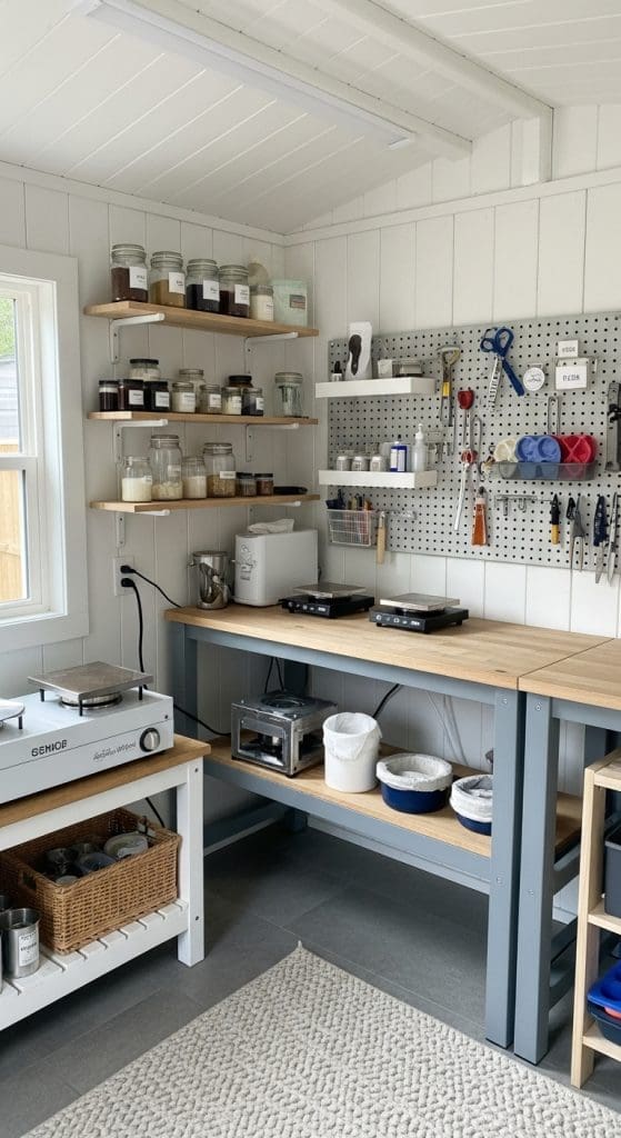 she shed soap making area