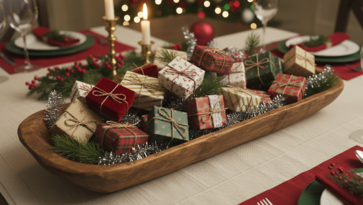Christmas Dough Bowl Centerpiece Ideas for the Dining Room Christmas Table