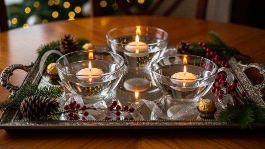Christmas Floating Candle Centerpieces