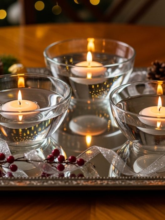 Christmas Floating Candle Centerpieces