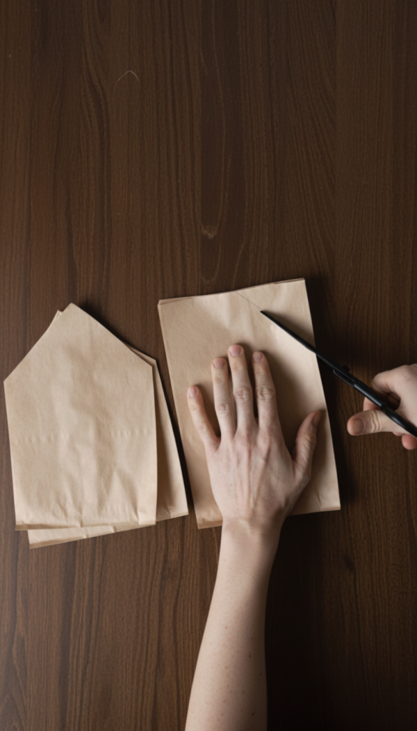 Cut the bags to form the star