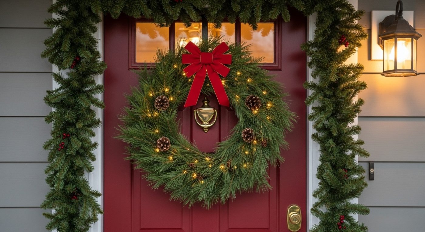 DIY easy Christmas Front Door Decor ideas